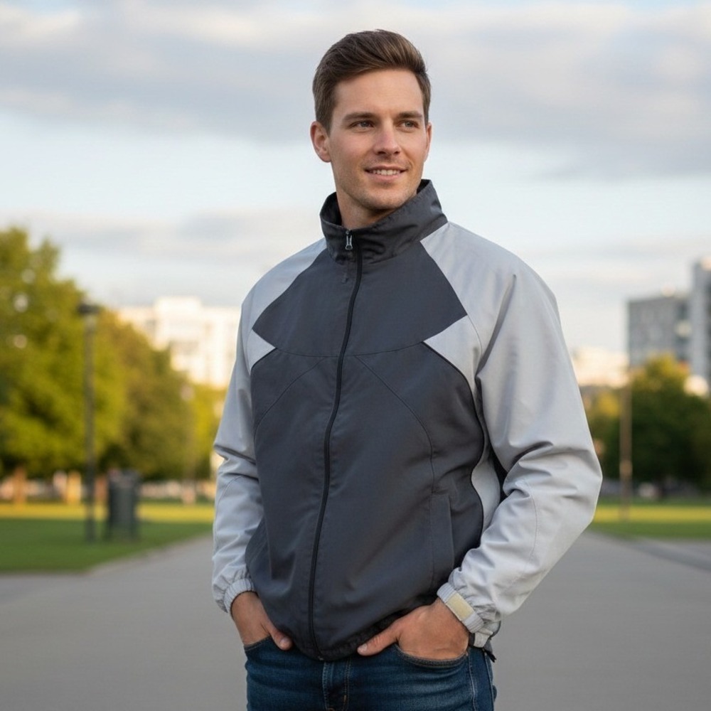 Vtg Wilson Windbreaker Jacket Men's Size‎ M Full Zip Retro Athletic Performance